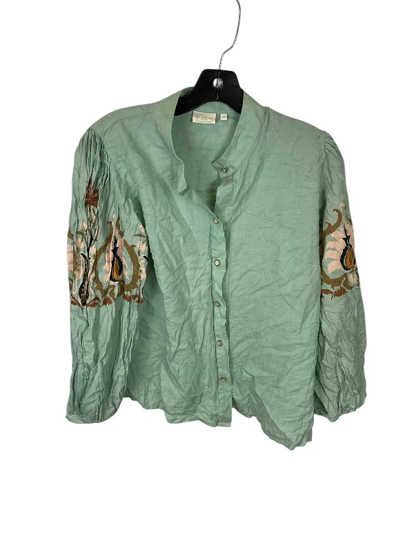 Top Long Sleeve Designer By Spartina In Green, Size: M