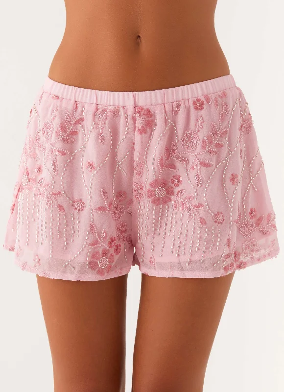 Trend Alert Mercer Sequin Mini Shorts - Pink