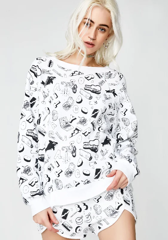 Charming Silhouette Mike Perry Doodles Sommers Sweater