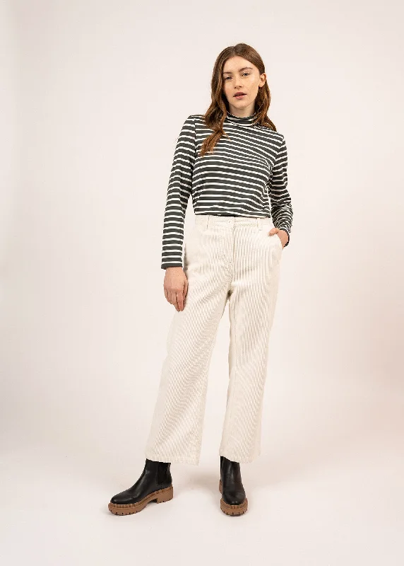 Latest Trends Tess Velvet Trousers - straight cut (BLANC D'HIVER)