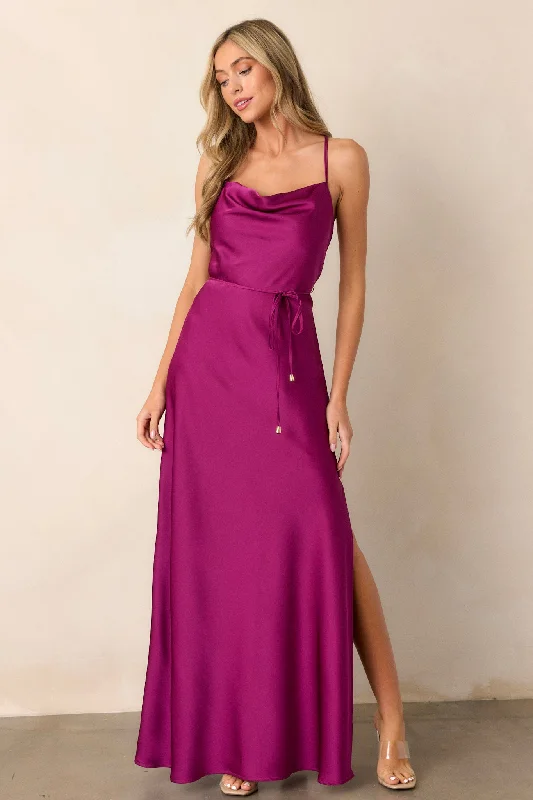 Style Without Limits Gleaming Glam Magenta Maxi Dress