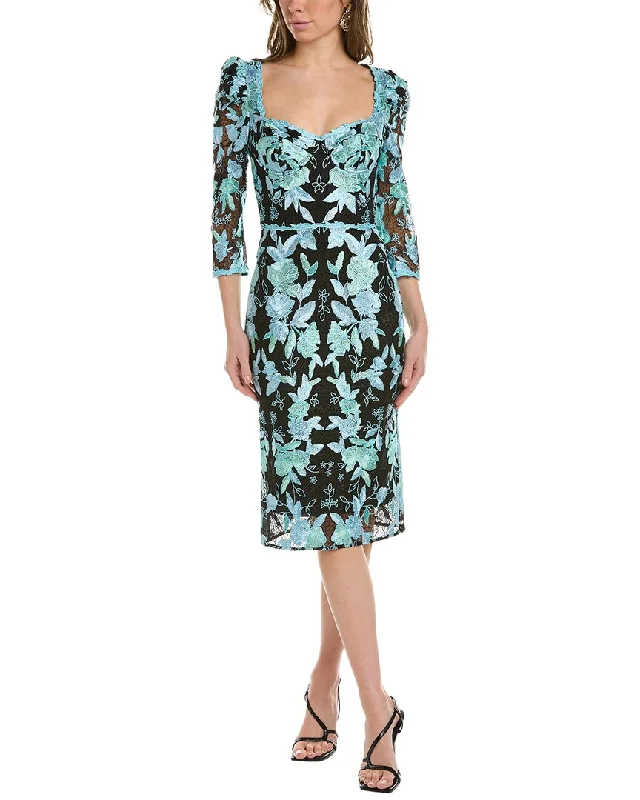 Celebrate With Big Savings Marchesa Notte Embroidered Sheath Dress