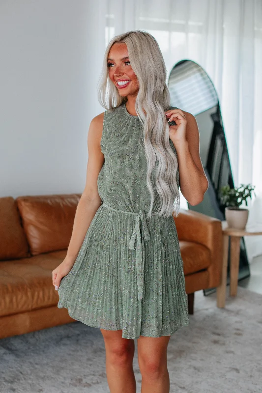 Final Sale Marla Floral Dress - Dark Sage