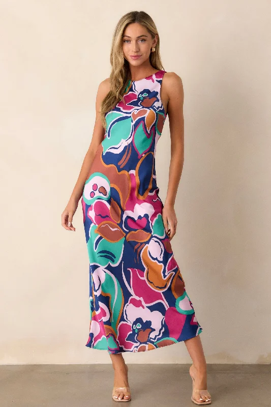 Best Seller MINKPINK Lottie Abstract Floral Bias Midi Dress