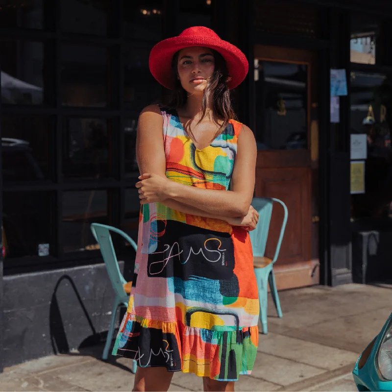 Trendy Threads Ruffle Dress - Color Block