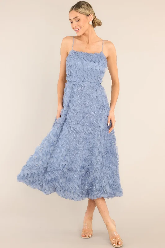 Signature Style Essentials Spectacular Magic Dusty Blue Midi Dress