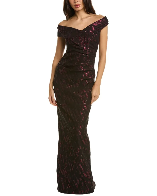 Classic Charm Teri Jon by Rickie Freeman Jacquard Gown