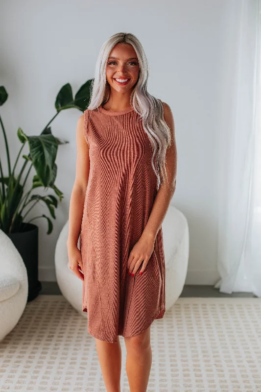 Absurdly Cheap Sale Wayne Knit Dress - Brick