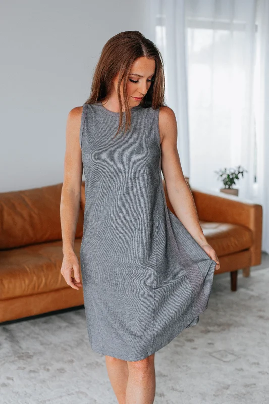 Vintage Style Clothing Sale Wayne Knit Dress - Charcoal