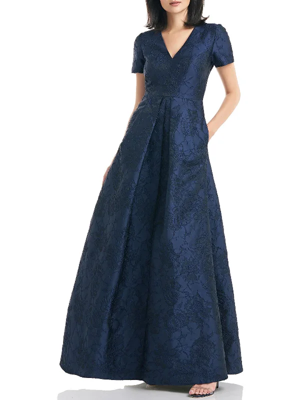 Limited - Time Bundle Womens Brocade Maxi Evening Dress