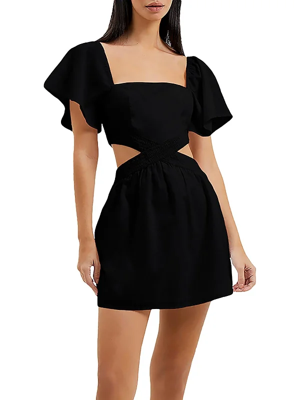 Trendy And Individual Women's Fashion Womens Cut-Out Short Mini Dress