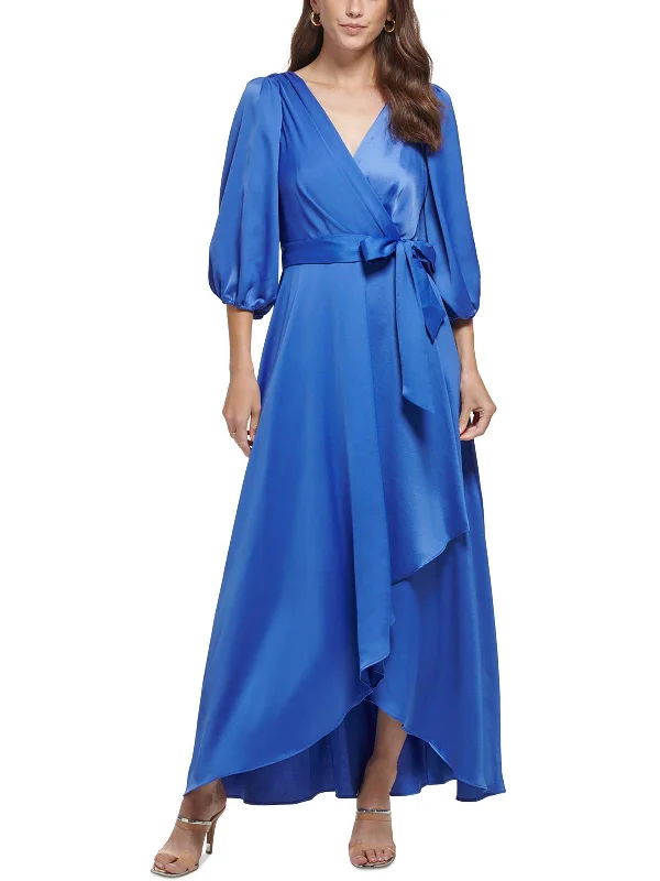 Style Streetwear Womens Faux Wrap Ankle Length Wrap Dress