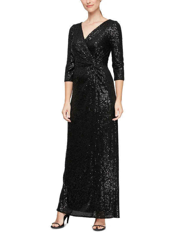 Fashion Forward Outfits Womens Sequined Full Length Evening Dress