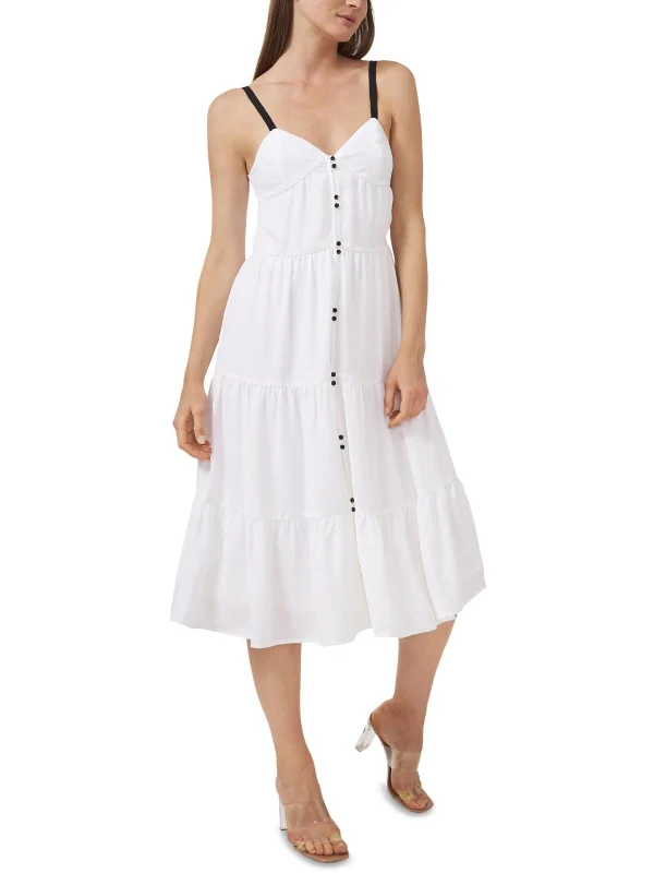 Limited Time Womens Tiered Gauze Midi Dress