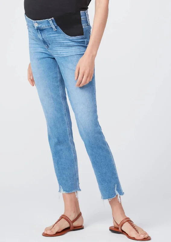 Chic Trends For The Fashion Savvy Cindy-Mel Maternity Destroyed Hem Jean In Medium Wash