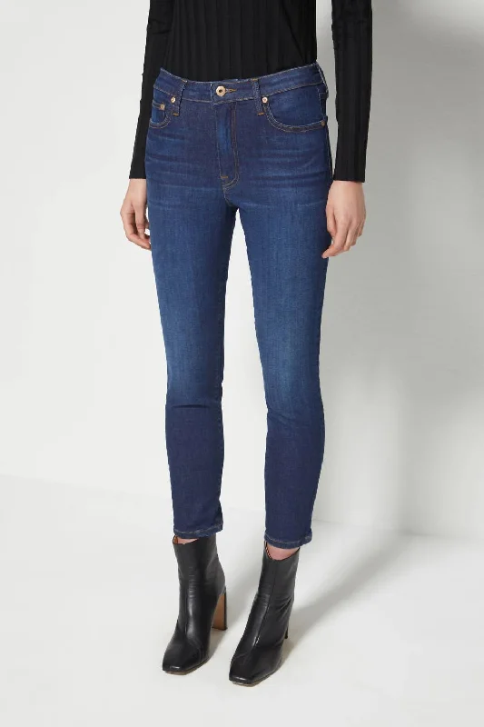 Stylish Savings Costa Mid Rise Crop Skinny Jeans In Chelsea Dark