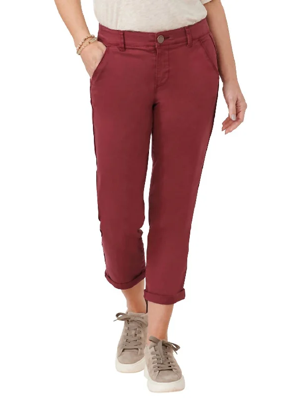 Limited Time Offer Grape Wine High Rise Trouser In Burgundy