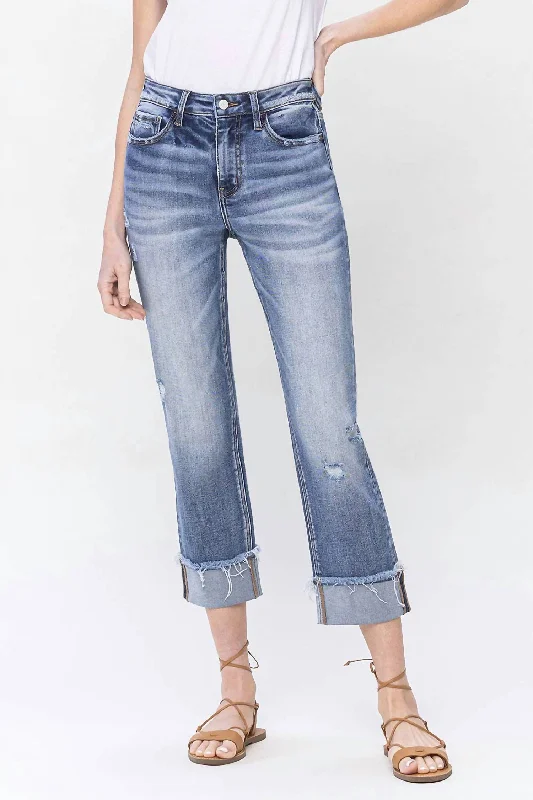 Stylish Statements High Rise Cuffed Straight Jean In Infallible