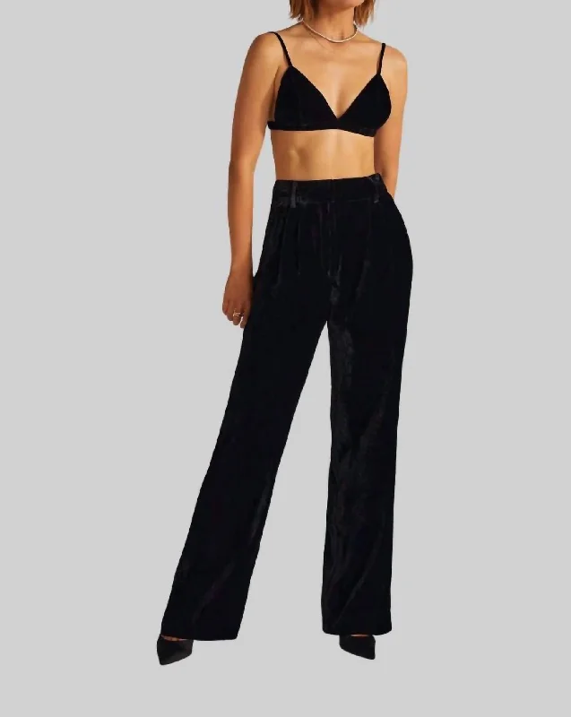 Trend Alert Velvet Pant In Black