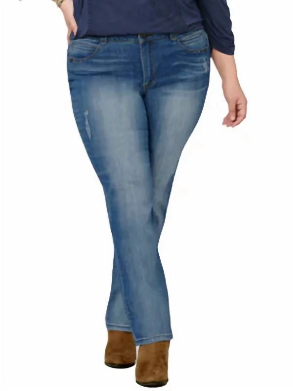 Trendy Styles Women's Ab Solution Straight Leg Jeans In Blue